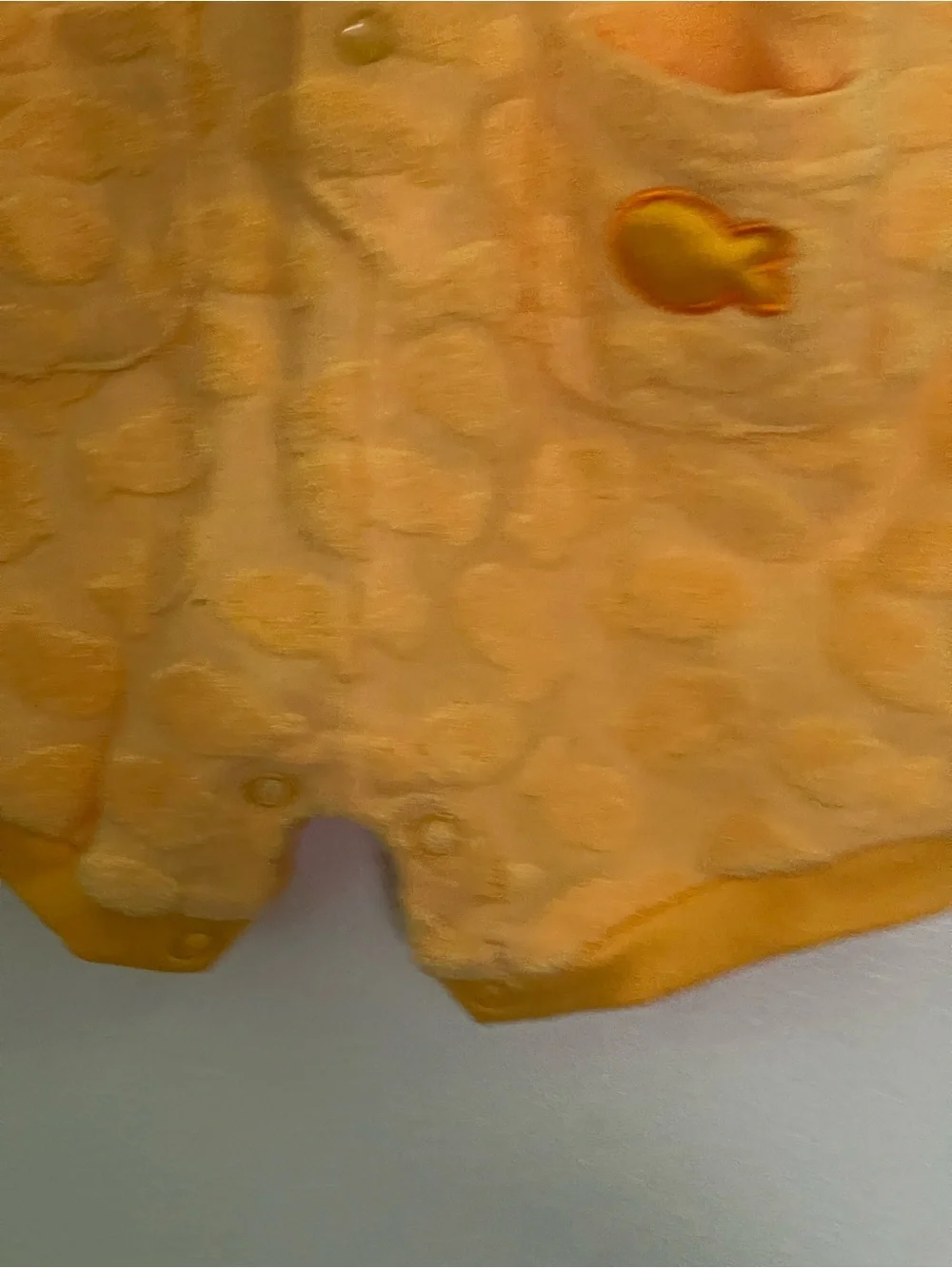 Carter's dead stock 80% cotton Yellow-Orange Hooded Terry cloth fish Bodysuit